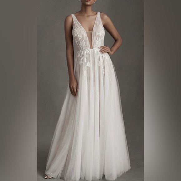 Willowby Watters Anthropolgie beaded bridal gown sz 12